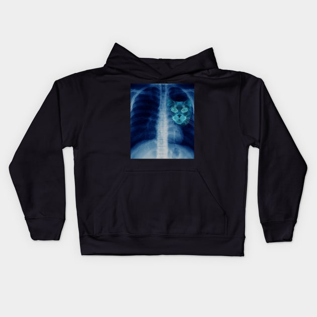 I GOT THAT CAT IN ME- Chest xray Kids Hoodie by Phantom Troupe